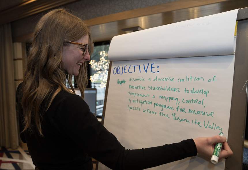 participant writes during exercise