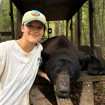 Annie Beadler with bear