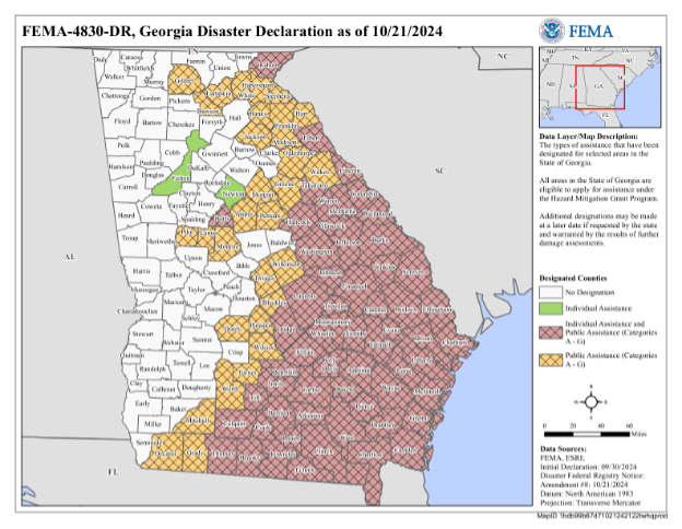 Hurricane Helene federal disaster declaration