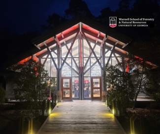 Mary Kahrs Warnell Education Center at night