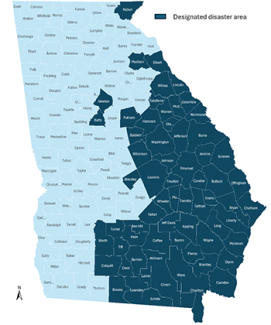 Disaster declaration map