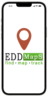 A screenshot of the EDDMapS app homepage.
