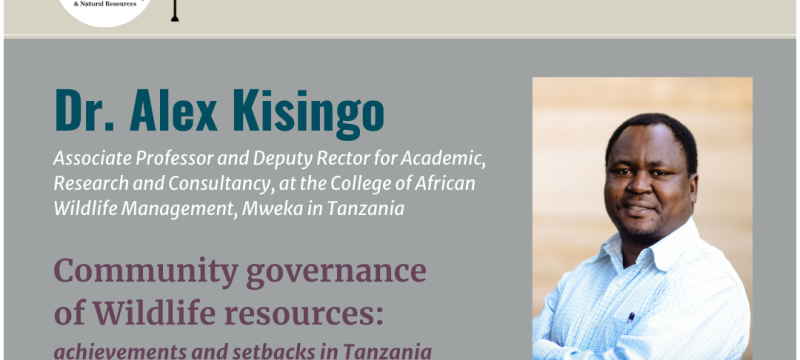 Seminar: Community Governance of Wildlife Resources: Achievements and Setbacks in Tanzania