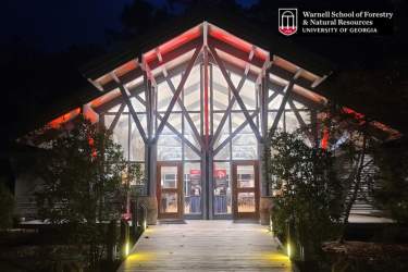 Mary Kahrs Warnell Education Center at night