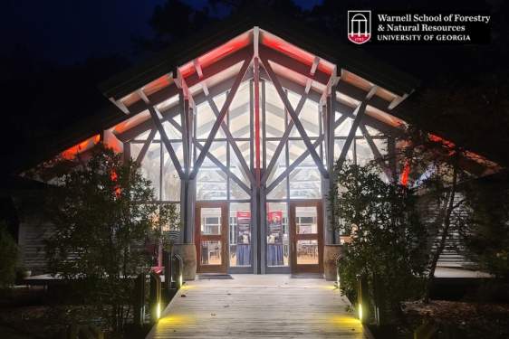 Mary Kahrs Warnell Education Center at night