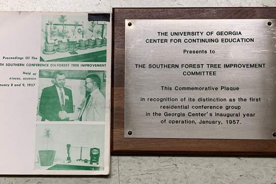 The original 1957 program and plaque